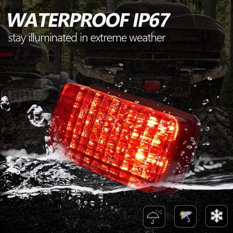 KICRY ATV LED Tail Light Aftermarket Taillight 5KM-8472C-10-00 Compatible with Yamaha Rhino Kodiak Grizzly Big Bear Bruin Wolverine Viking (Red Lens) - Image 5